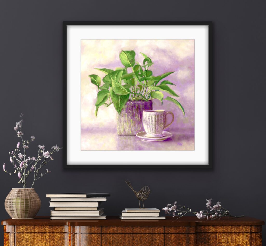 Still Life with Plant and Cup by Karen White